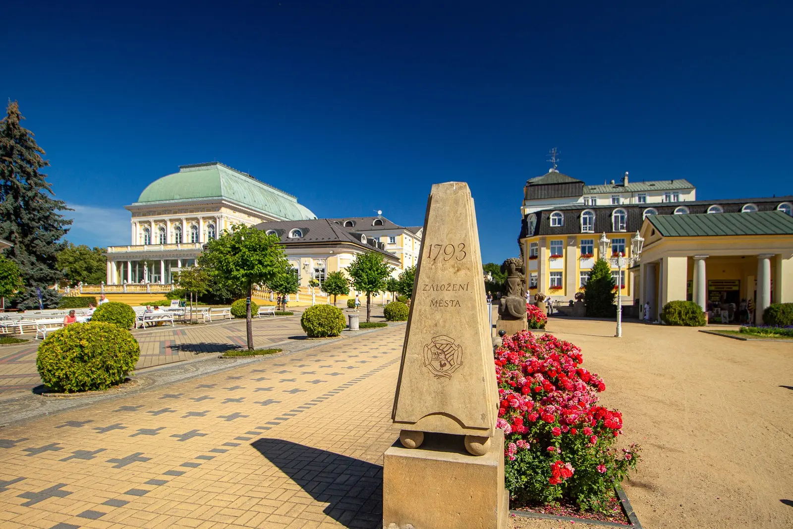 Kolonnade in Franzensbad, Ziel des Transfers vom Flughafen Prag